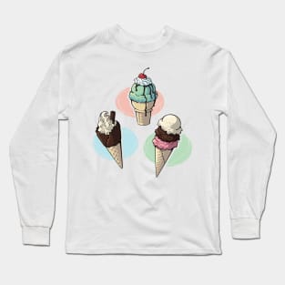 Ice Cream Trio Long Sleeve T-Shirt